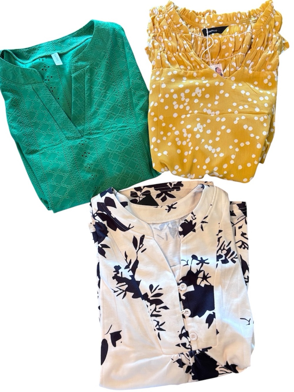 Bundle of Amazon Women’s Tunic Blouse Tops, Large, Summer Lightweight Casual
